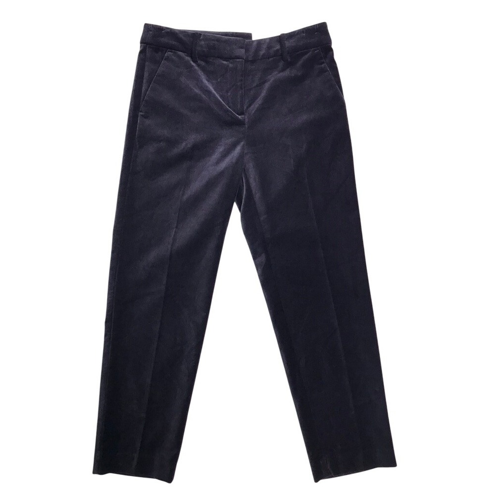 LOFT‎ Riviera Slim Pants Women 4 Black Velvet Trousers NWT Holiday